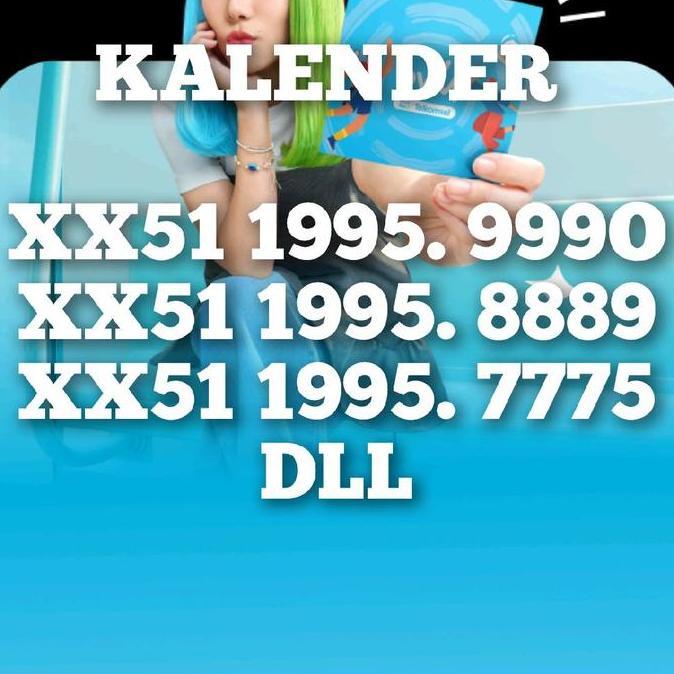 Kalender Warna Biru Tahun Bahan Tebal Cetakan Cerah Bagus Tidak Luntur Model XX51 1995. 9990 XX51 19