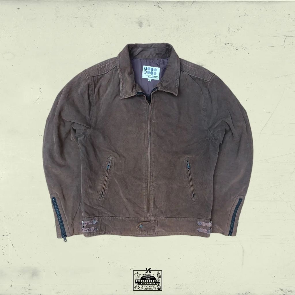 Takeo Kikuchi Suede Leather Biker Jacket M Size Work Jacket
