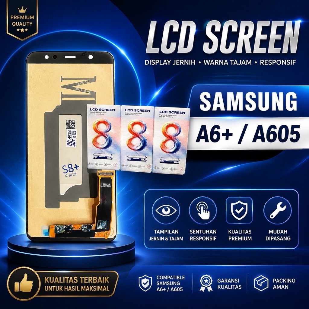 LCD TOUCHSCREEN SAMSUNG A605 / SAMSUNG A6+ / SAMSUNG A6 PLUS FULLSET BLACK
