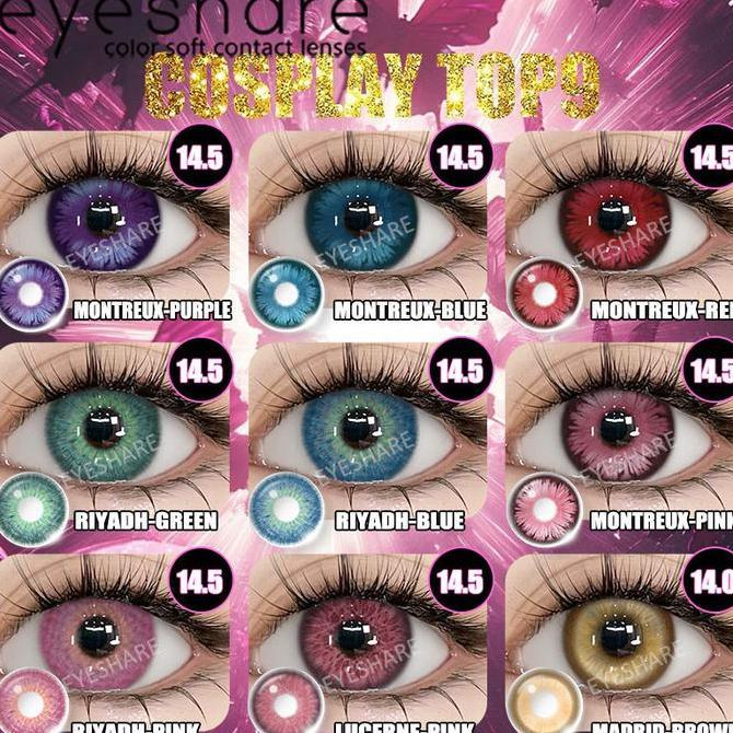 Eyes- Eyeshare Softlens Cosplay B Eyes 14.5Mm Blue Pink Red 1 Pasang Softlens Mata Anime Halloween