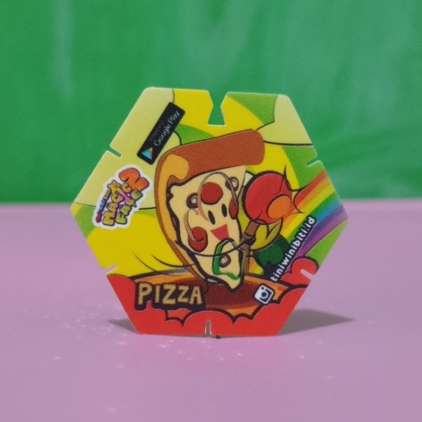 Tazos / Tajos TINI WINI BITI MAGIC FACE DUO - PIZZA - Murah Retro Vintage Rare Koleksi Mainan Anak A