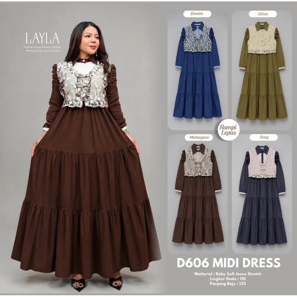 Gamis layla terbaru / gamis layla / gamis layla busui / gamis layla rompi