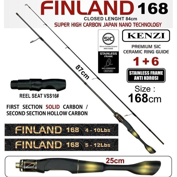 (Good) Rod SPINNING KENZI FINLAND SOLID CARBON