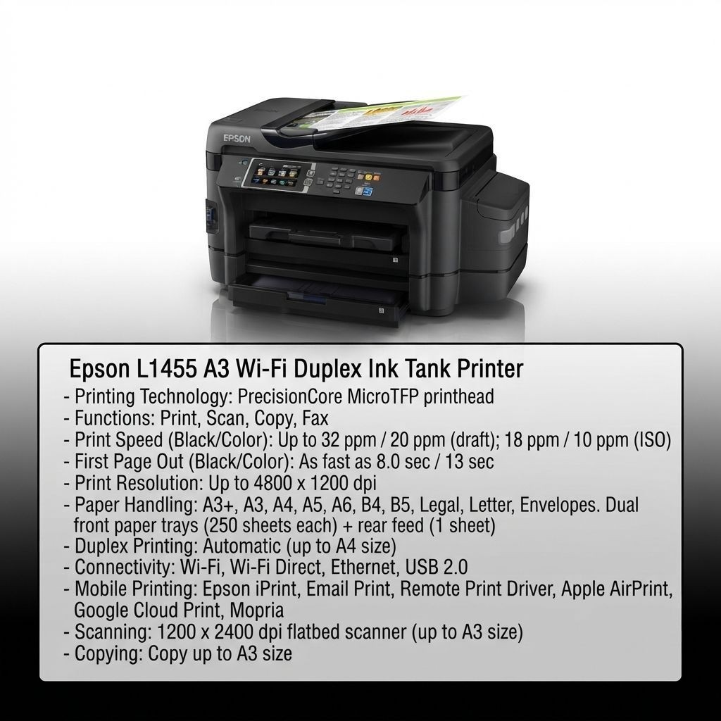 Printer Epson A3 L1455 Multifungsi Print Scan Copy