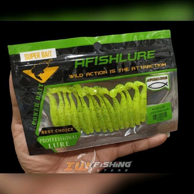 (Good) Softlure Paddletail AfishLure 5 cm isi 15 biji semua warna GID kenyal Mancing Ikan Umpan Panc