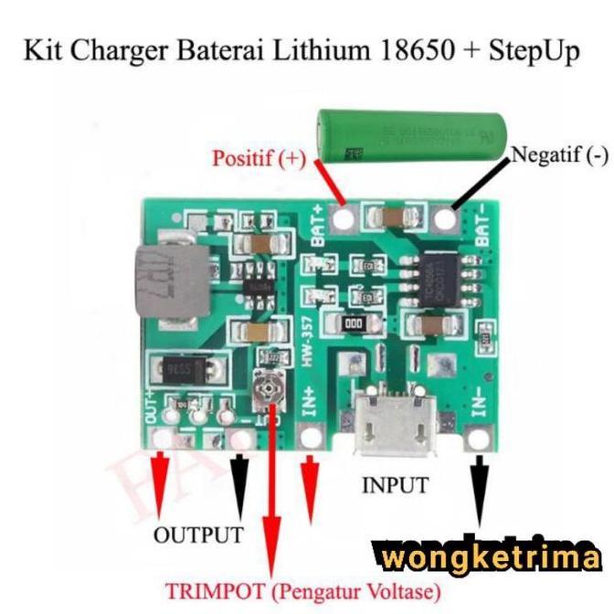 J5019 Modul 2In1 Charger Baterai Lion 18650 Tp4056 + Step Up Regulator Adjustable Boost 2A
