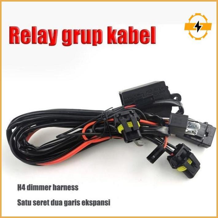 Kit Kabel Relay & Wiring Harness Hid Motor Lengkap Untuk Lampu Xenon / Led | H4 H6 H8 H9 H11 H16 Hb2