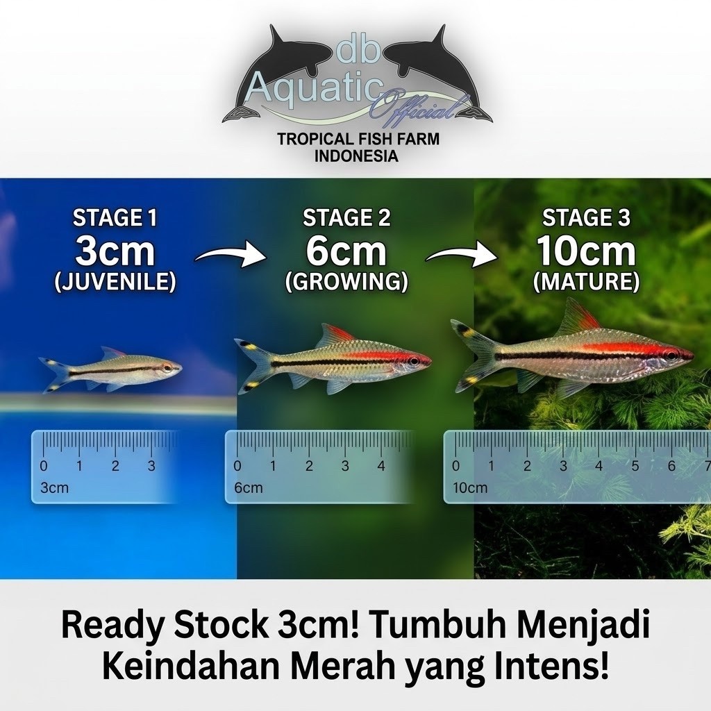 Puntius Denisoni Barb / Red Line Torpedo Barb Size 3cm – Ikan Hias Aquarium