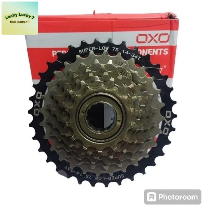 Sproket Sproet 7 Speed Ulir Oxo Megarange Freewheel 7 Speed Ulir
