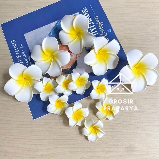 VEDORANAVA Bunga Kamboja Bali ECER SATUAN Artificial Flower Ukuran 5cm 9cm Kelopak Kuntum Kepala Kem