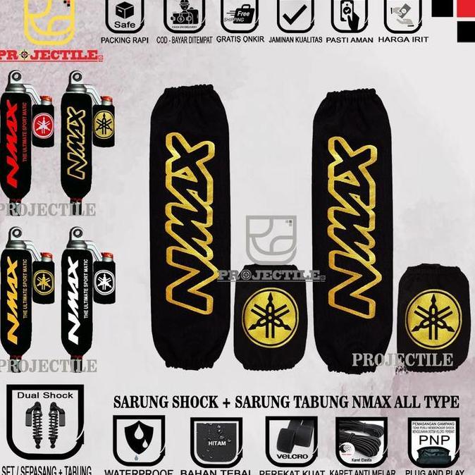 DE144 >> Sarung Shock + Sarung Tabung Nmax Aerox Xmax Yss Ktc Wp RCB Kiri Kanan