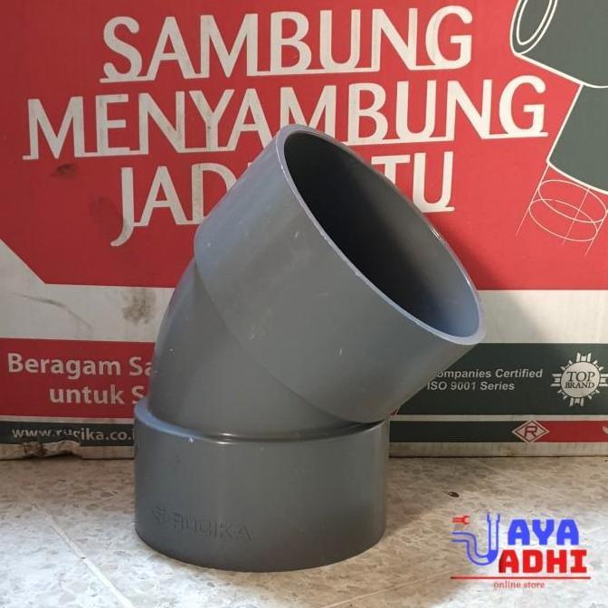 monggo] PVC Elbow 45 x 3" D - Knee 45 derajat 3 inch / L 45 - 3 dim DV - Rucika / Power