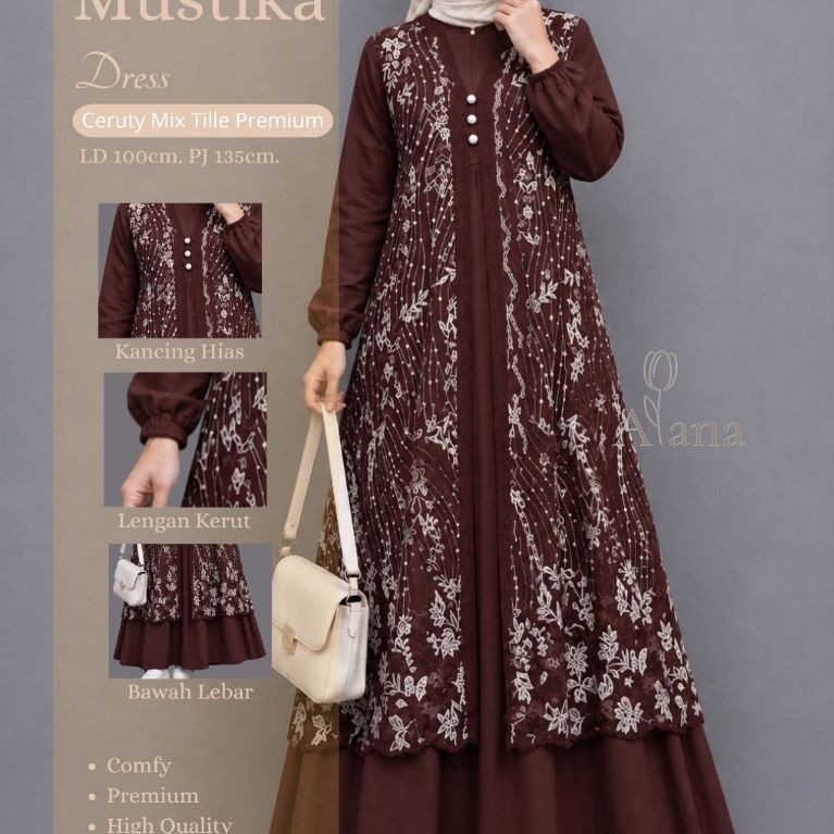 Mustika, Juanda dress tile bordir premium by Alana - Helwa dress brokat kondangan ori zaifa | helwa 