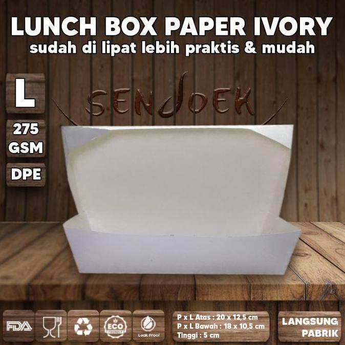 Dingdong- - Paper Lunch Box - Kotak Makan Kertas Food Grade Size L