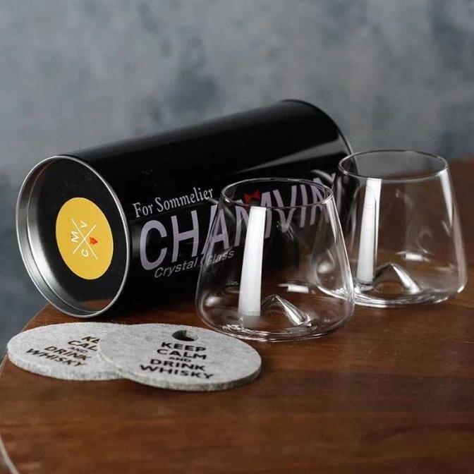 Gelas Sloki Kaca Cangkir Crystal Mewah Susu Kopi Teh Aesthetic Unik