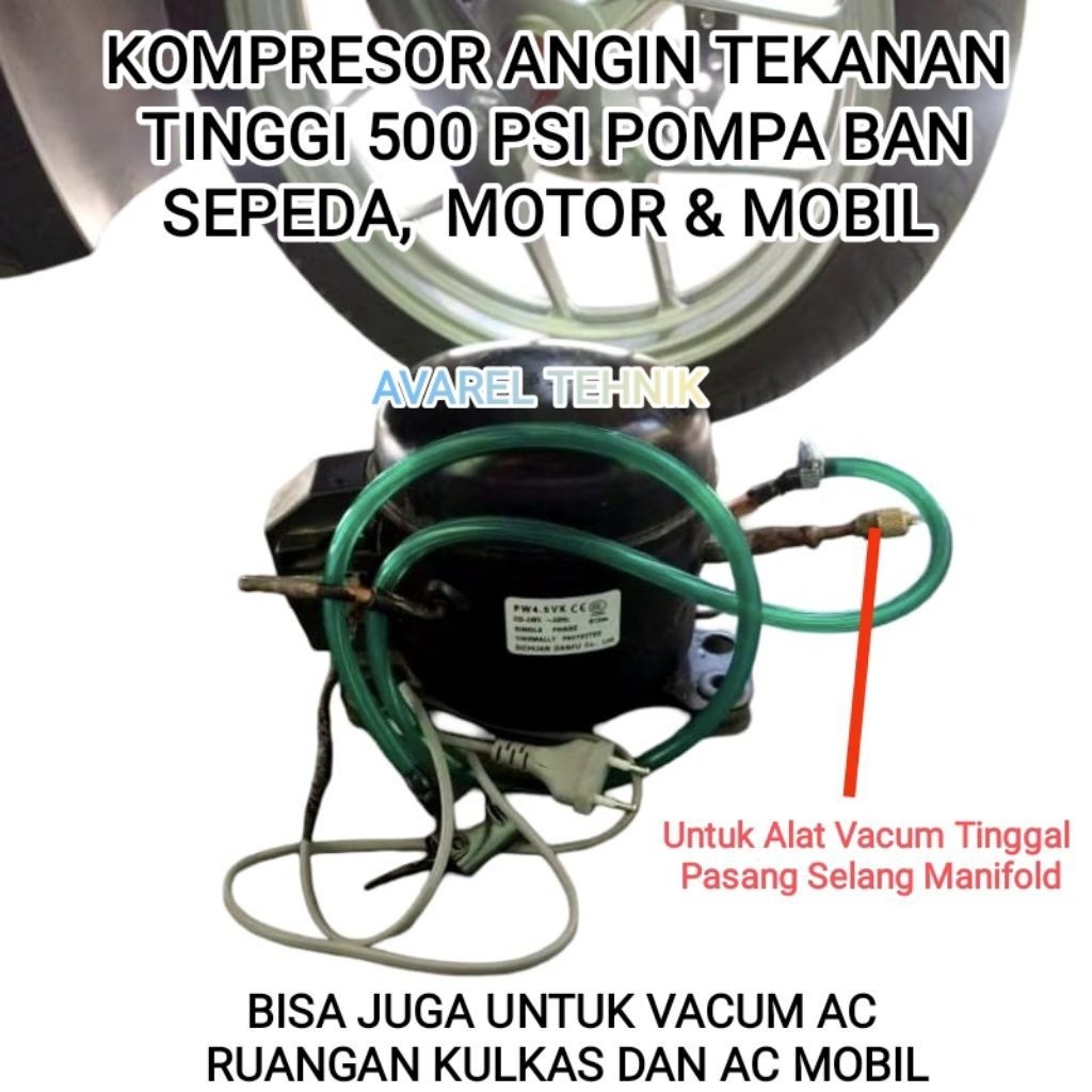 POMPA BAN SEPEDA MOTOR DAN MOBIL TEKANAN TINGGI  / ALAT VACUM  ALAT FLUSHING AC DAN KULKAS  /  KOMPR