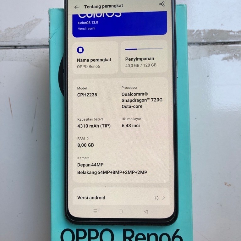 Oppo Reno6 8/128 second/bekas
