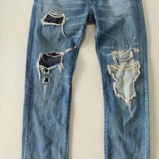 Levis 501 ripped denim remake