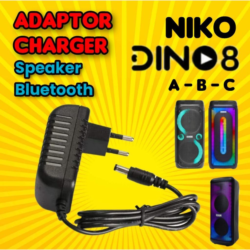 Adaptor charger speaker bluetooth Niko Dino 8 A B C 9V 9 volt