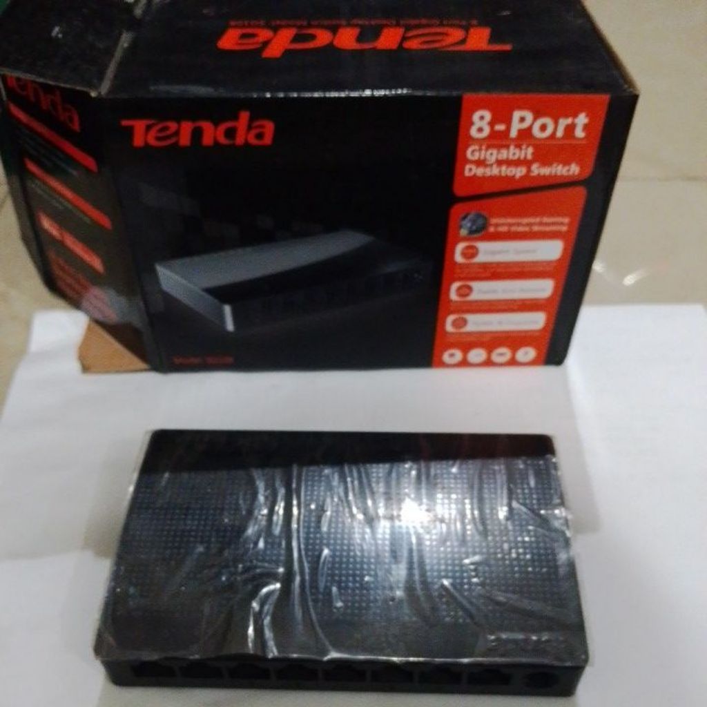 Tenda 8-Port Gigabit Desktop Switch Switching Hub Jaringan LAN