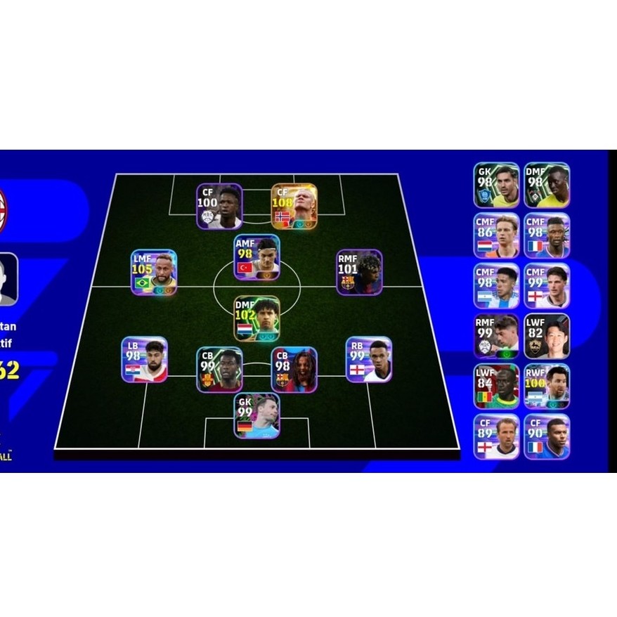 Akun efootball Big Time Halland ft Show Time Neymar dkk