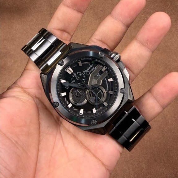JAM TANGAN PRIA ALEXANDRE CHRISTIE 6624MC CHRONOGRAPH BLACK
