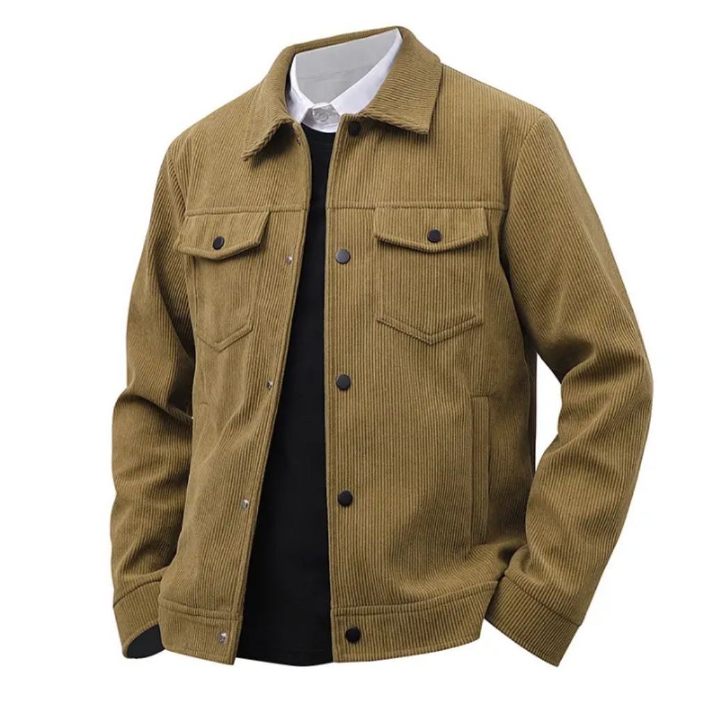 jacket vintage corduroy classic Pocket On snap button Unisex