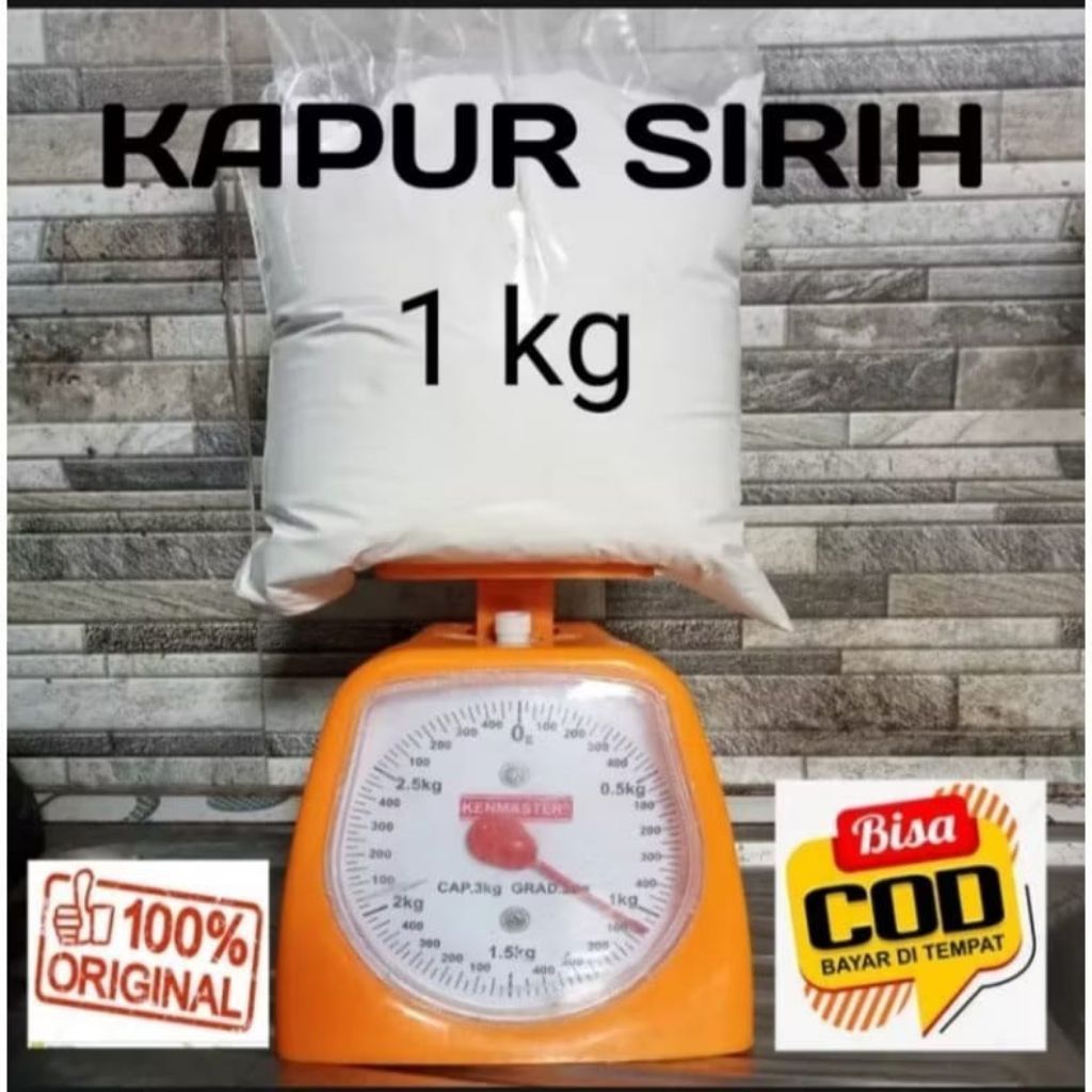 Kapur Sirih Bubuk Hydrated Lime Ca(OH)2 Murni Premium Repack 500gr 1kg