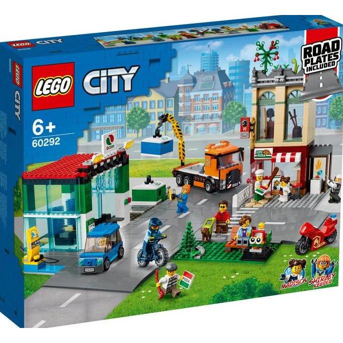 LEGO City-60292 Town Center Set Building Toy Truck Motor Car Road Park