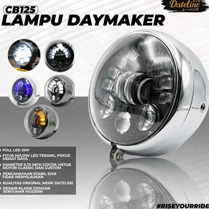 Promo REF CB125 - Head Lamp Lampu Depan CB 125 Daymaker LED Terang Putih Lampu Depan Motor CB125 Uni