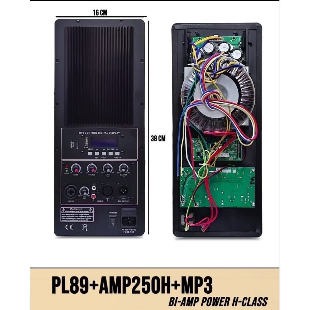 POWER KIT HUPER PREMIUM UNTUK SPEAKER AKTIF 15 DAN 12 INCH PANEL16CMX38CM MESIN SPEAKER AKTIF PL89+A