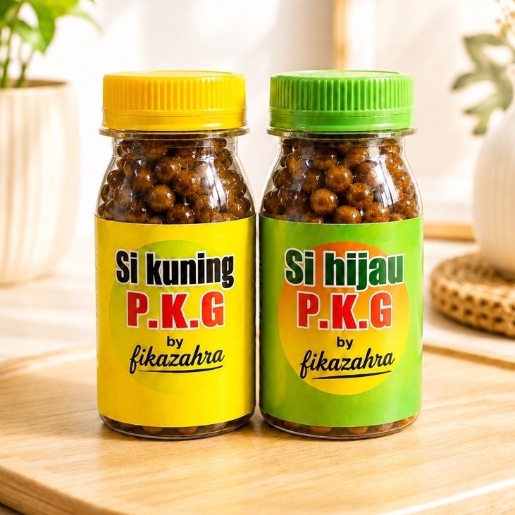 pil kuning dan pil pinang anum hijau