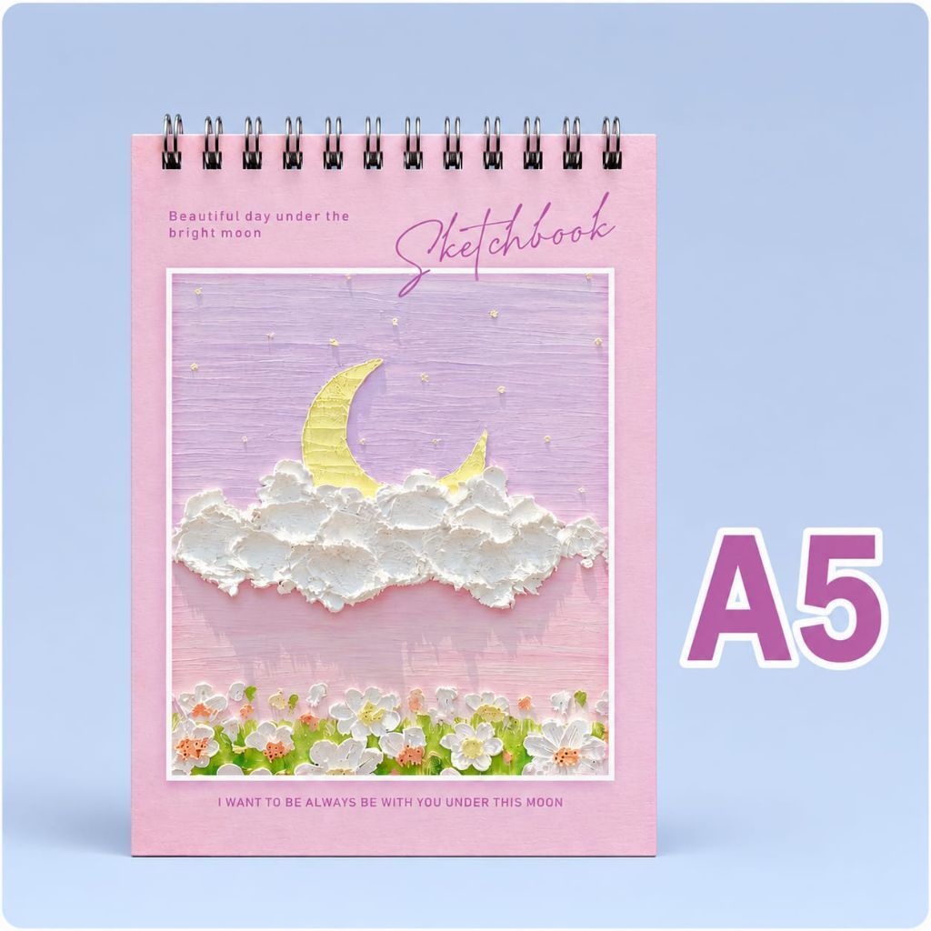 Terbaru Sketchbook A5 Buku Gambar Buku Seketsa Vertikal Jilid Spiral Isi 40 Lembar / 80 Halaman