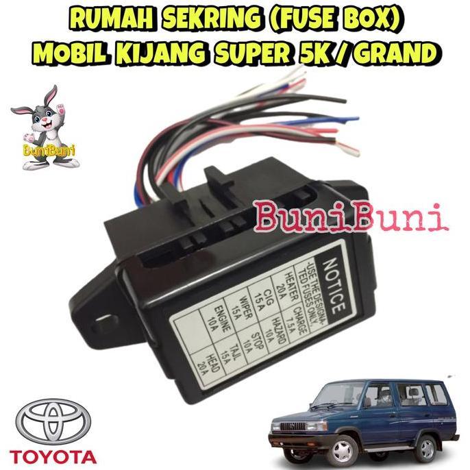 Promo Fuse Box / Rumah Sekring Sikring Mobil Kijang Super 5K / Rover / Grand Komplit Sekring Diskon