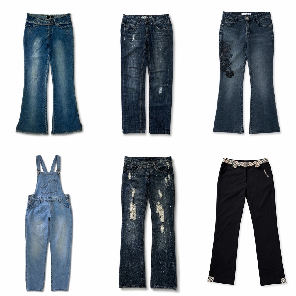 LOWRISE BOOTCUT CUTBRAY BORDIR Y2K KULOT JEANS