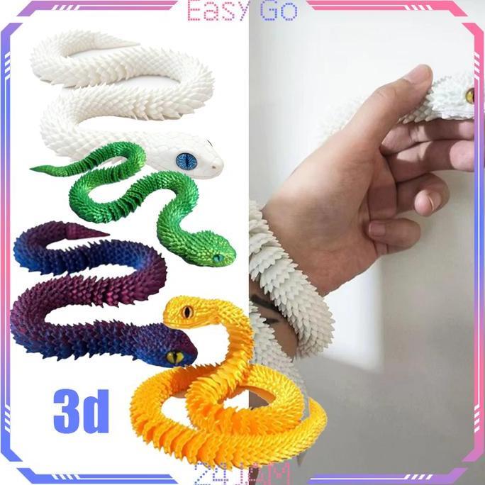 SAMBINAKA Mainan 3D Ular Maenan 30cm  Multi-Sendi Mainan Ular Ularan Gerak Ornamen Mainan Ular Ulara