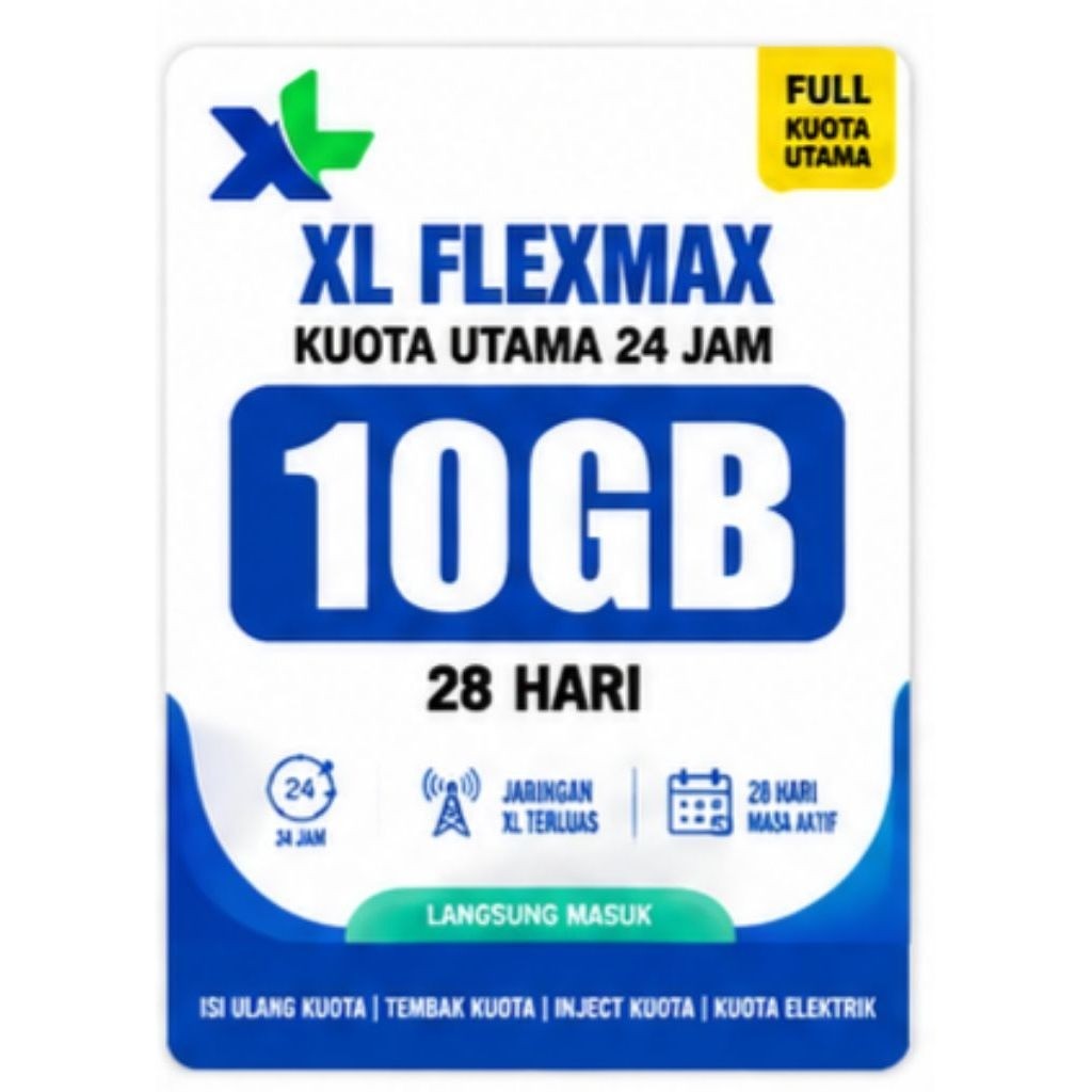 XL Flexmax Kuota Utama 24 Jam 10GB 28 Hari Full Kuota Utama