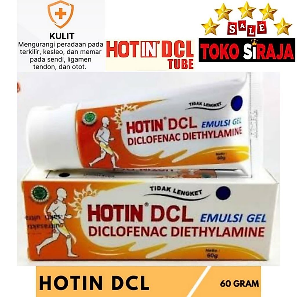 HOTIN DCL EMULSI GEL 60 GRAM / HOT IN CREAM DCL 60 G / HO TIN DCL 60 GR PEREDA NYERI SAKIT OTOT PEGA