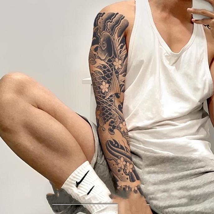 SHAKIMZ Temporary Tattoo Bahan Herbal Tattoo Lengan Penuh Anti Silau & Natural Premium Tattoo Tempor