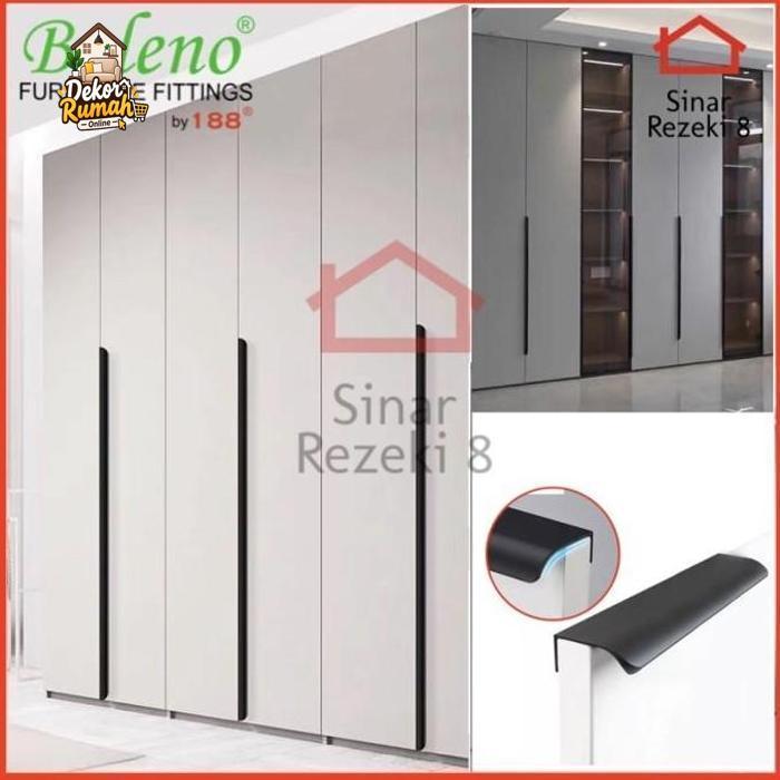 Handle Tarikan 6603 Hitam 1 METER / Laci Pintu Lemari Minimalis Knob