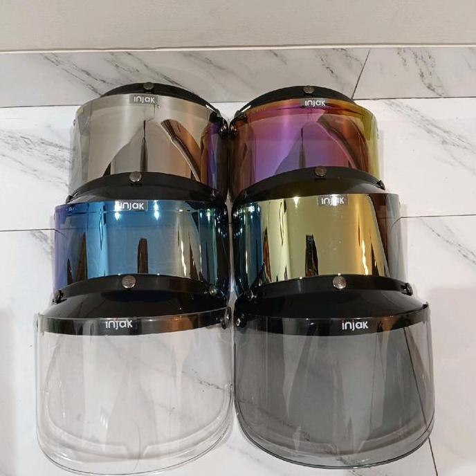KACA HELM BOGO RETRO FLAT VISOR HELM BOGO helm setengah wajah visor silver kaca helm chips