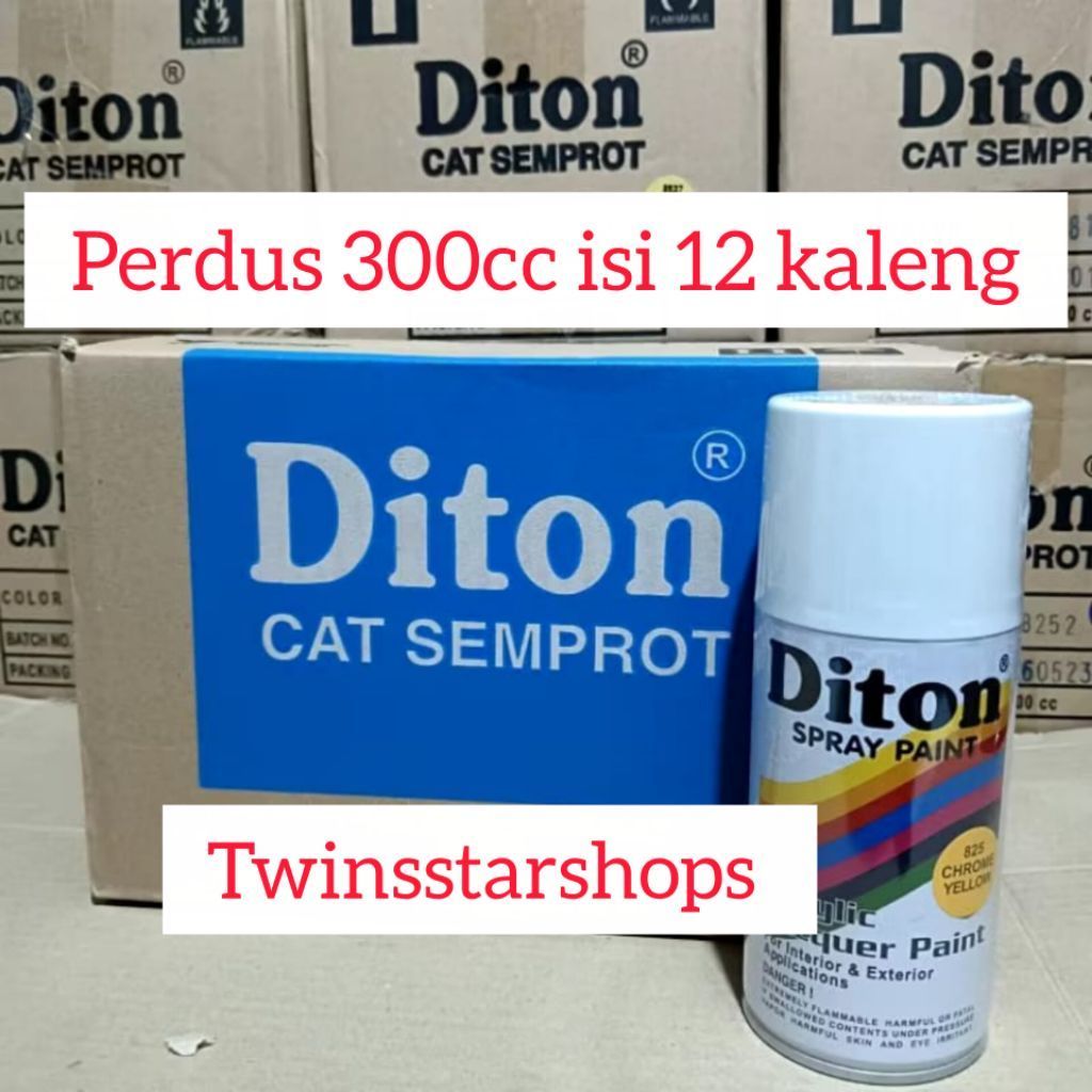 Pilok Pylox Cat Diton 300cc Perdus Chrome Yellow 825 Kuning Chrome Glossy Mengkilap Spray Paint