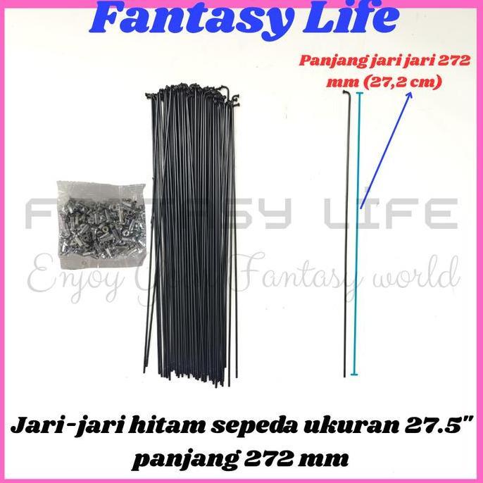 Promo Fantasy Jari jari sepeda 27.5 warna HITAM spoke harga untuk @36 PCS panjang 272 mm sepeda MTB 