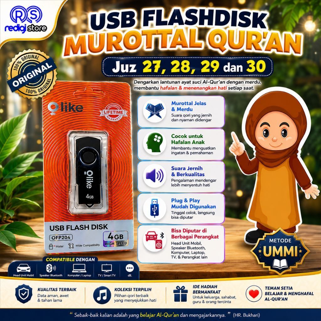 USB Flashdisk Murottal Quran Juz 27, 28, 29 dan Juz 30 Versi Anak