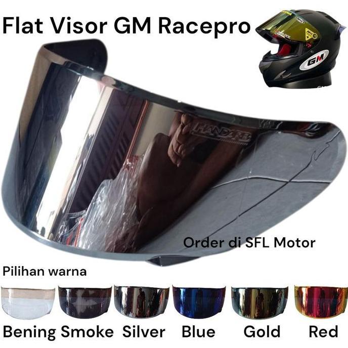 FLAT VISOR HELM GM RACEPRO FULLFACE KACA HELM GM RACE PRO