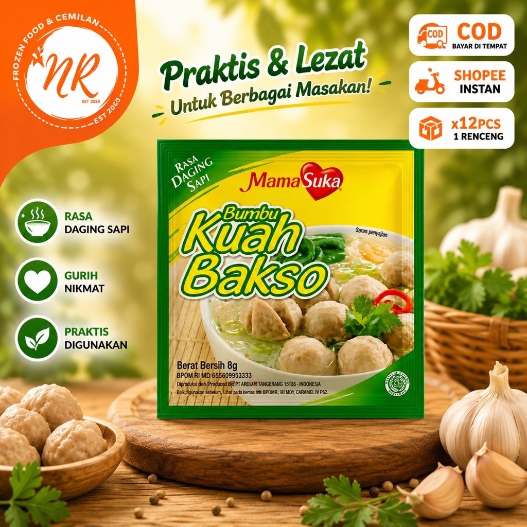 MamaSuka Bumbu Kuah Bakso Rasa Daging Sapi 8g Isi 12 Sachet N1896