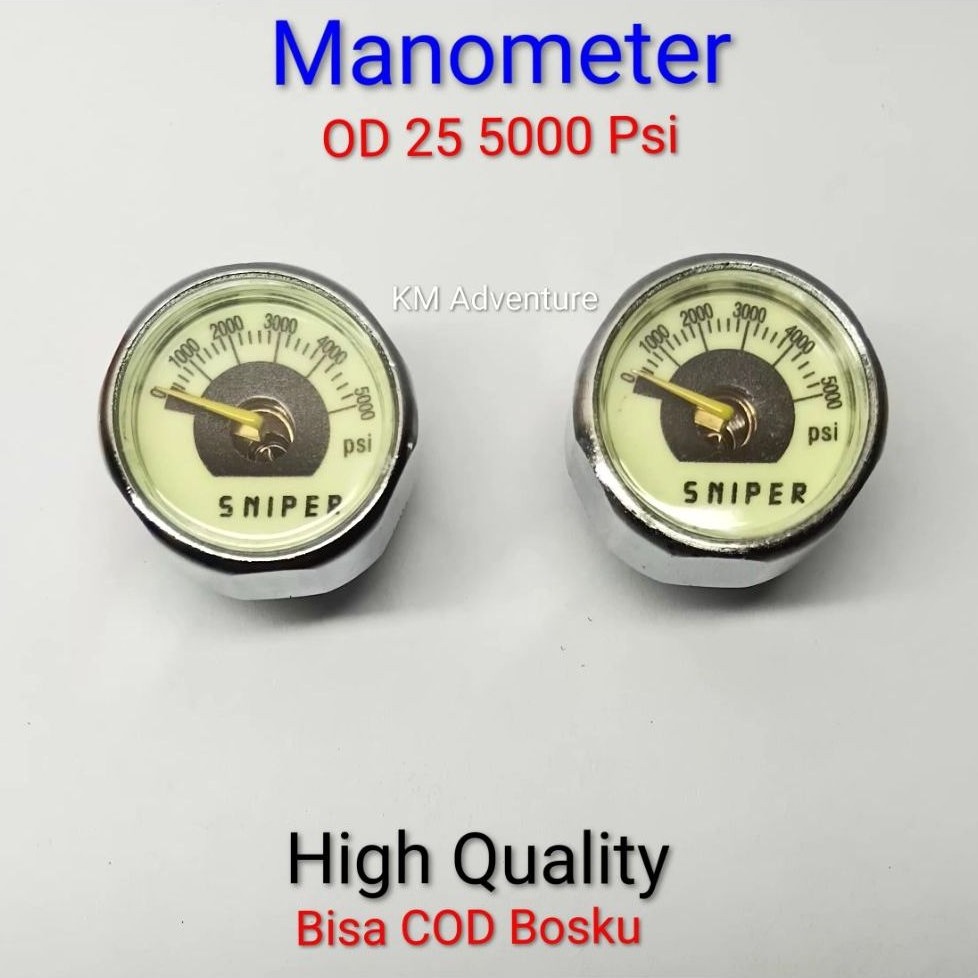 Manometer Pcp OD25 Tekanan 5000 Psi, Sparepart Pcp