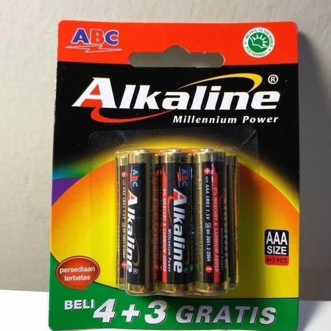 Zonex- Baterai Abc Alkaline Aaa/A3- 7Pcs | Battery Abc Alkaline Aaa Isi 4+3
