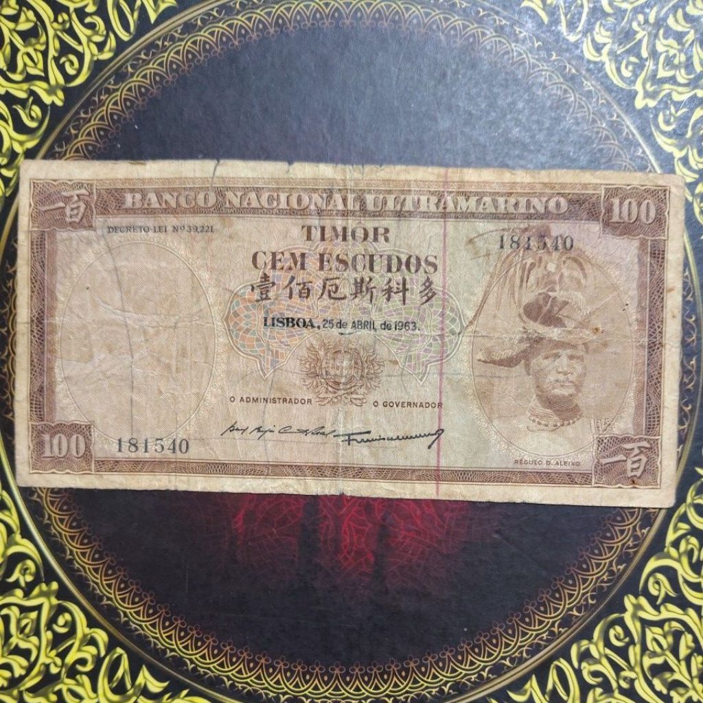 Uang Timor Portugis 100 Escudo 1963 fine