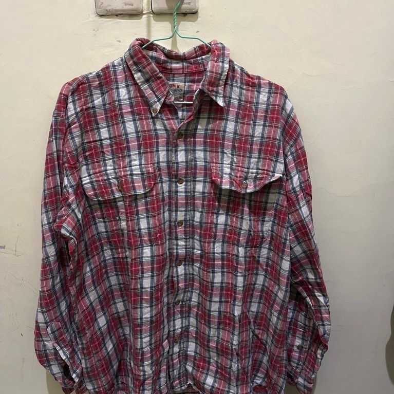 Kemeja flanel Levis blue shirts vintage